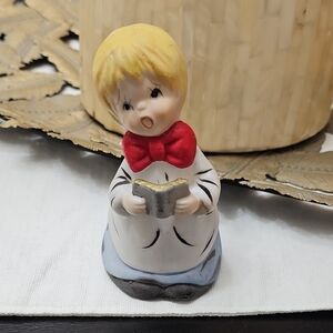 Vtg 1978 Jasco Bell Charming Boy Figurine with Red Bow